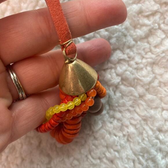 Orange and Gold Rope Fashion Necklace - Picture 8 of 10